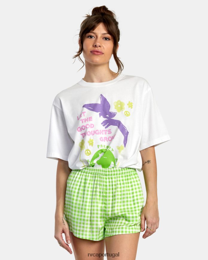 roupas RVCA mulheres shorts de tecido sawyer flash verde N00F2H1363