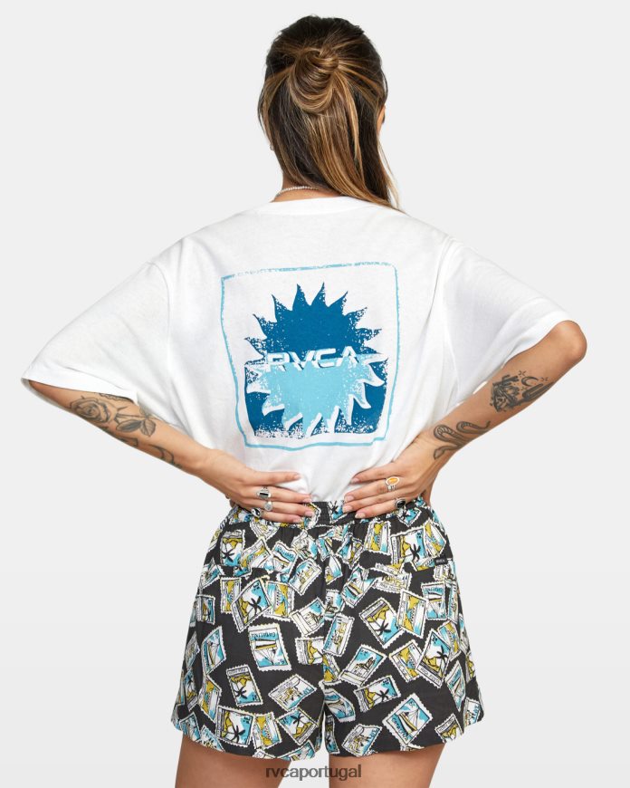 roupas RVCA mulheres shorts de tecido sawyer preto N00F2H1618