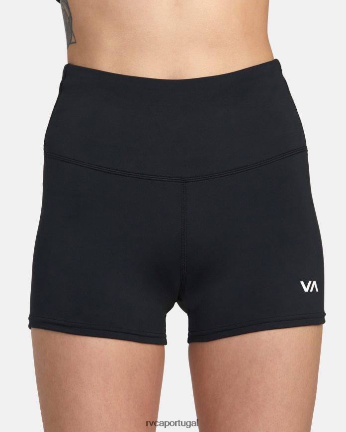 roupas RVCA mulheres shorts de treino baixinhos preto N00F2H1278