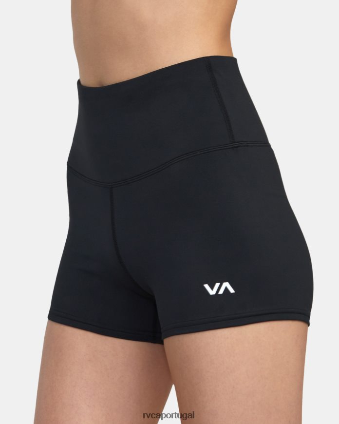 roupas RVCA mulheres shorts de treino baixinhos preto N00F2H1278