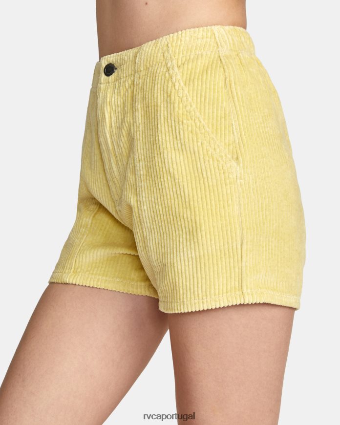 roupas RVCA mulheres shorts de veludo cotelê diurno amarelo suave N00F2H1491