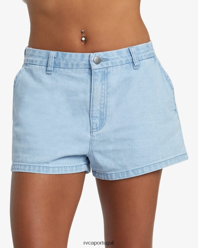 roupas RVCA mulheres shorts jeans para fim de semana lavagem vintage clara N00F2H1185