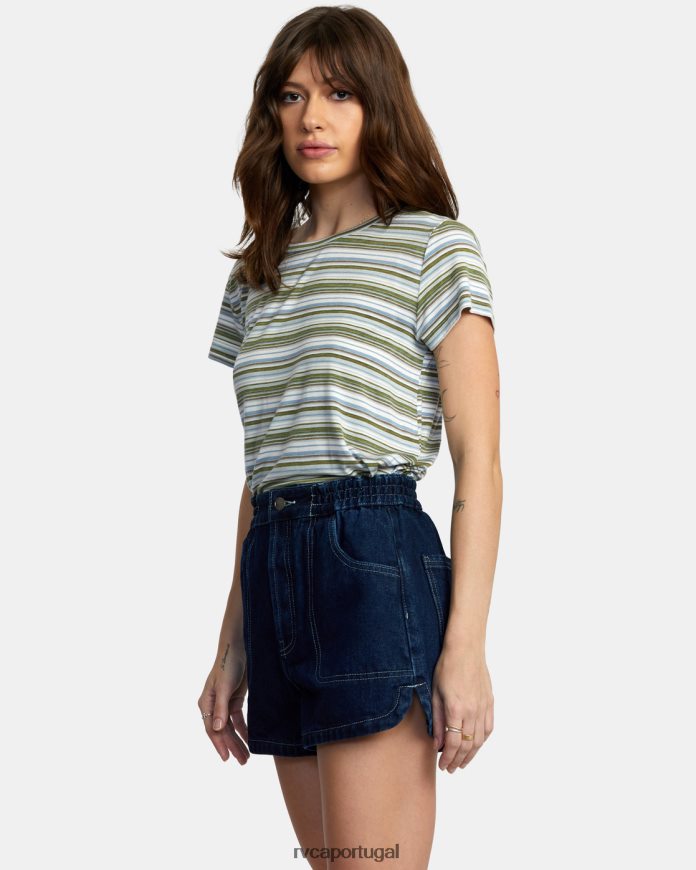 roupas RVCA mulheres shorts jeans veneza índigo escuro N00F2H1726