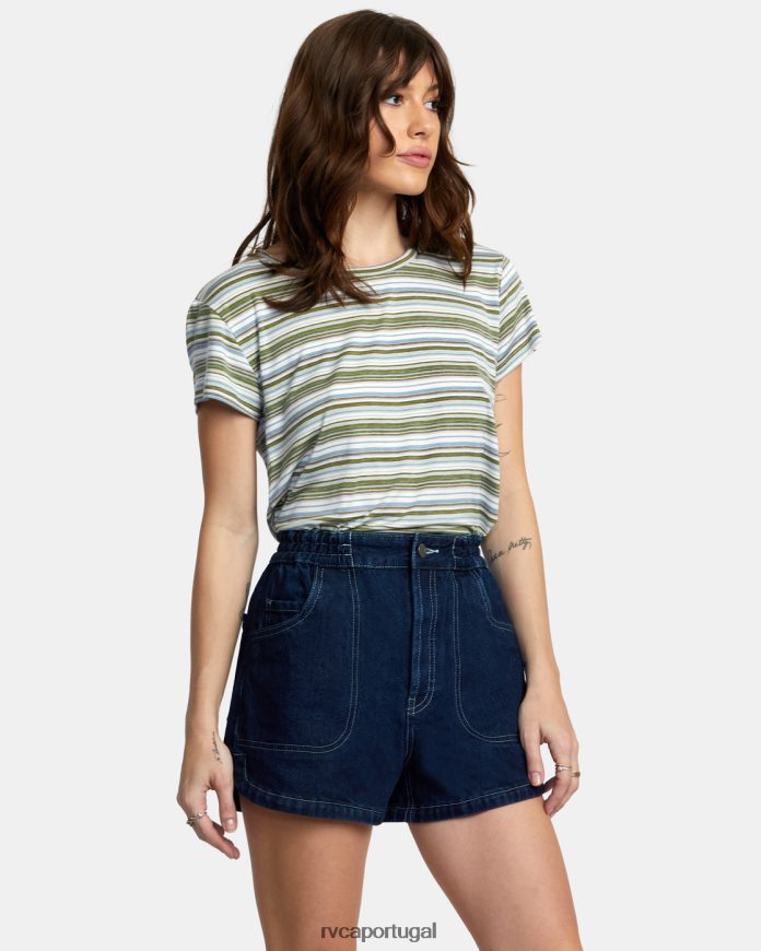 roupas RVCA mulheres shorts jeans veneza índigo escuro N00F2H1726