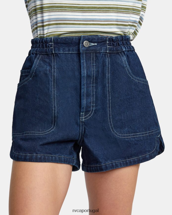 roupas RVCA mulheres shorts jeans veneza índigo escuro N00F2H1726