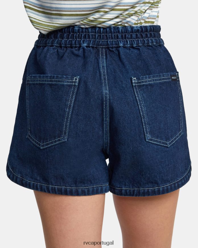 roupas RVCA mulheres shorts jeans veneza índigo escuro N00F2H1726