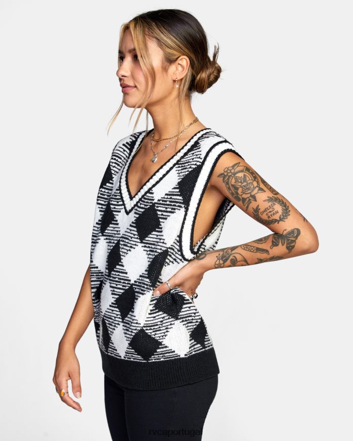roupas RVCA mulheres esqueça de mim, não colete suéter grande preto N00F2H1599