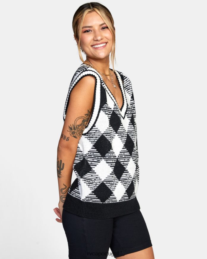roupas RVCA mulheres esqueça de mim, não colete suéter grande preto N00F2H1599