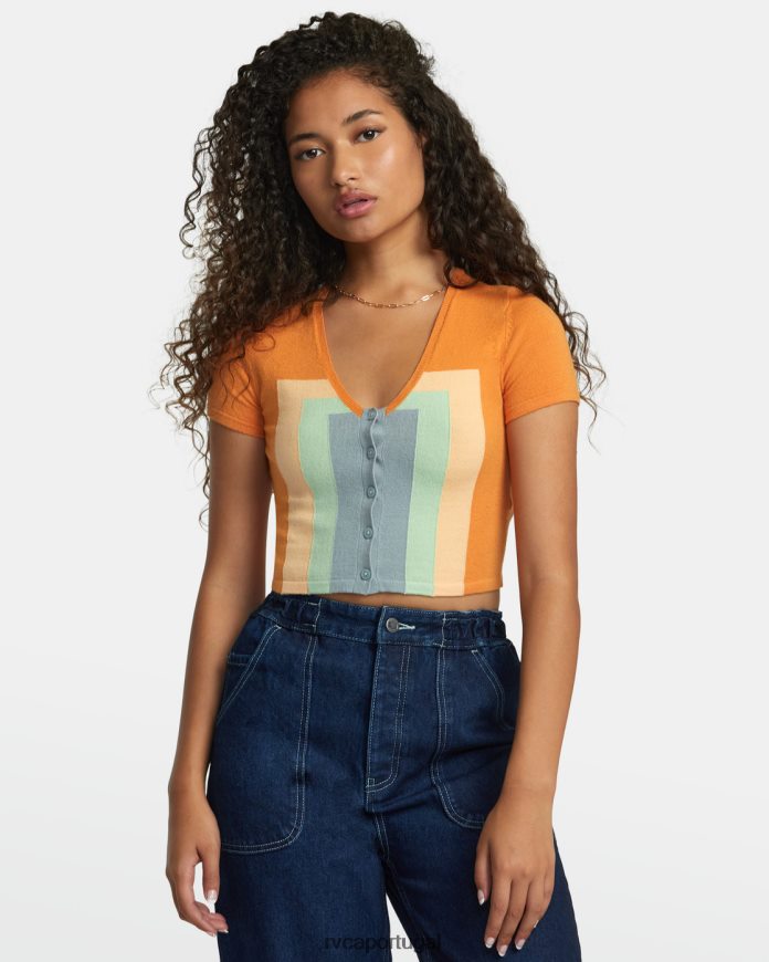 roupas RVCA mulheres suéter de décadas tangerina N00F2H1118
