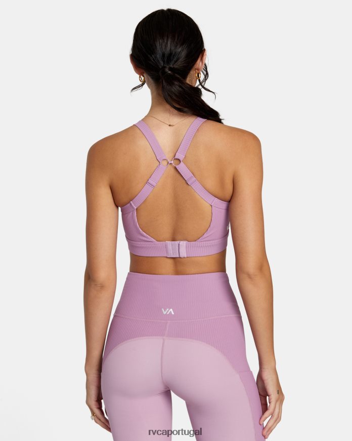 roupas RVCA mulheres sutiã esportivo va essencial de alto impacto lilás N00F2H1104