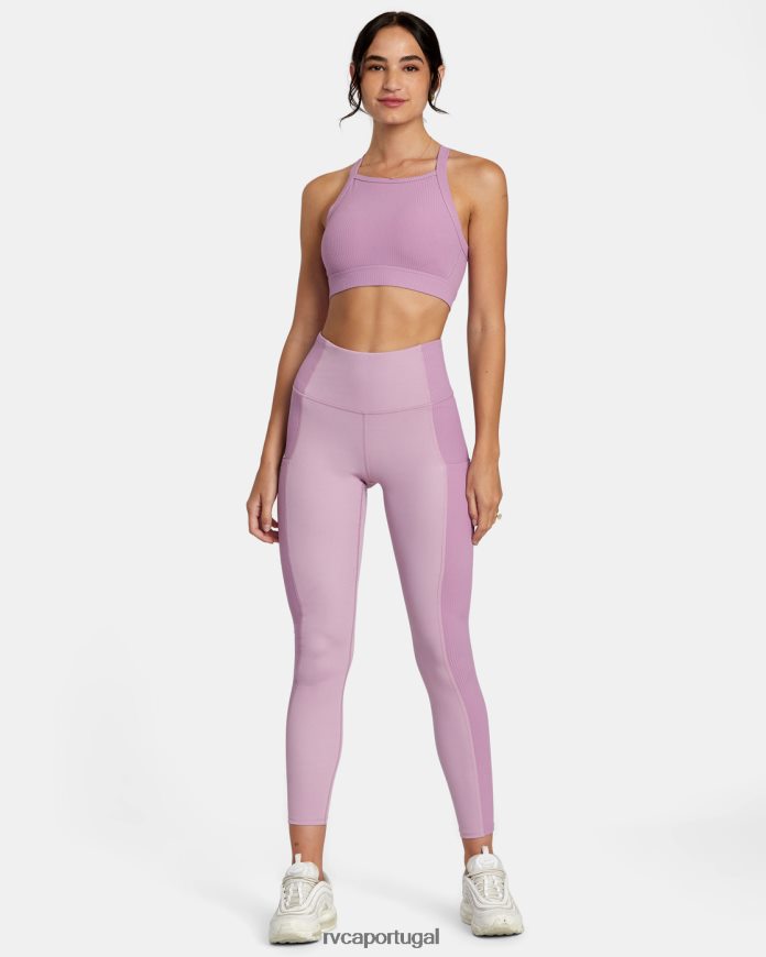 roupas RVCA mulheres sutiã esportivo va essencial de alto impacto lilás N00F2H1104