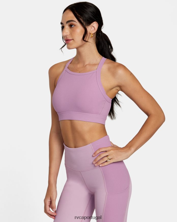 roupas RVCA mulheres sutiã esportivo va essencial de alto impacto lilás N00F2H1104