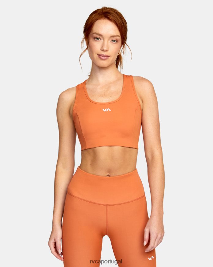 roupas RVCA mulheres va sutiã esportivo essencial cacau N00F2H1549