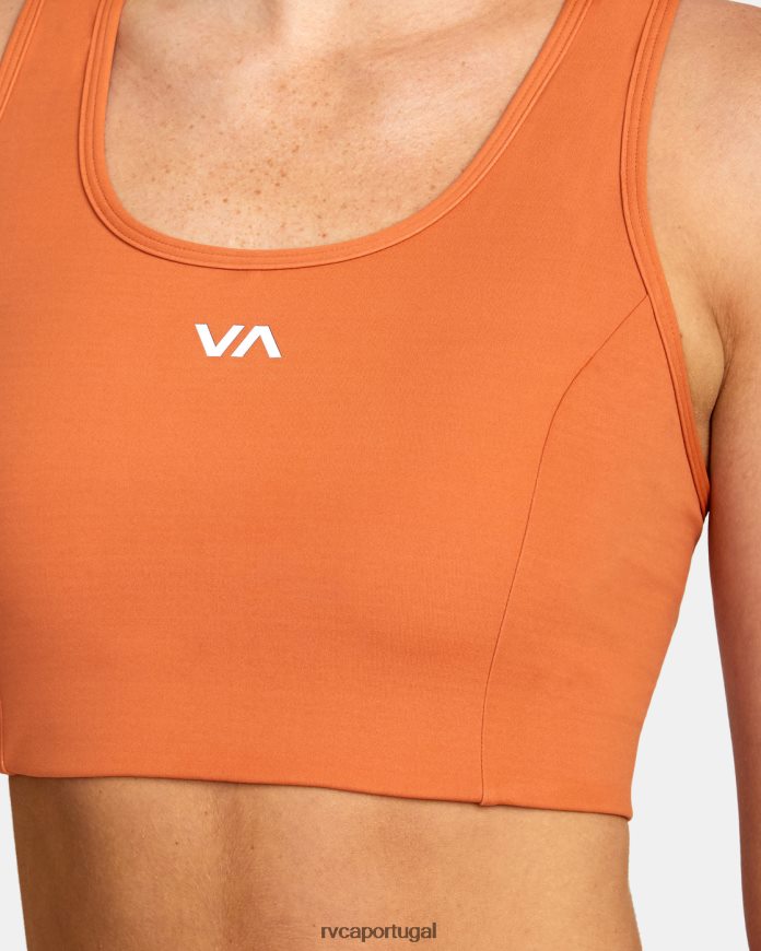 roupas RVCA mulheres va sutiã esportivo essencial cacau N00F2H1549