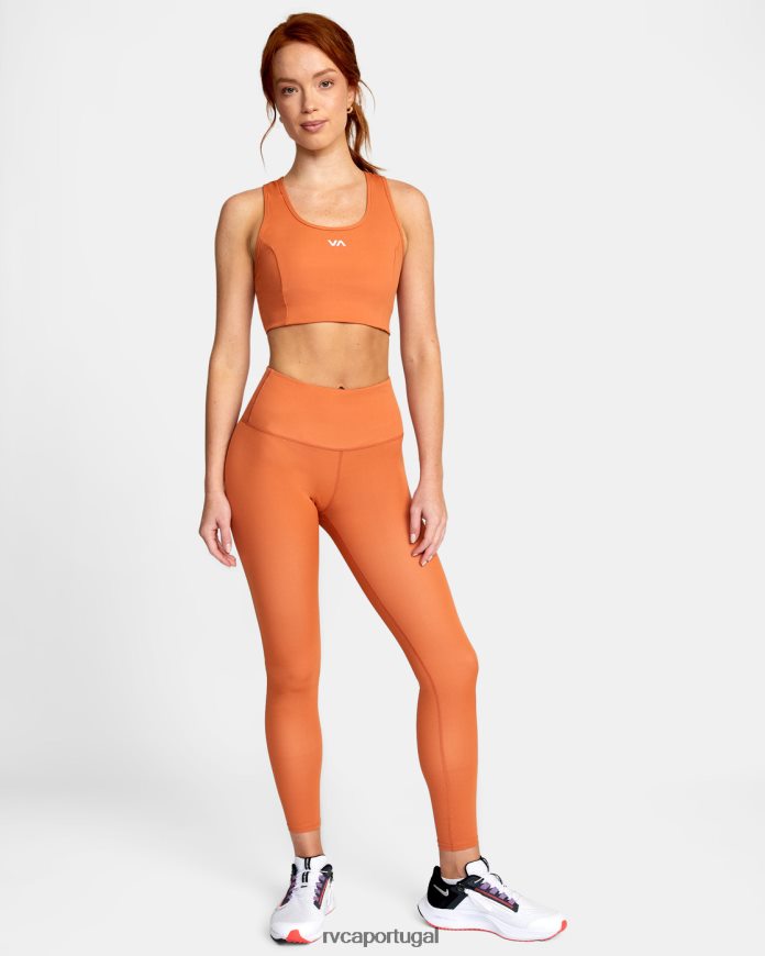 roupas RVCA mulheres va sutiã esportivo essencial cacau N00F2H1549