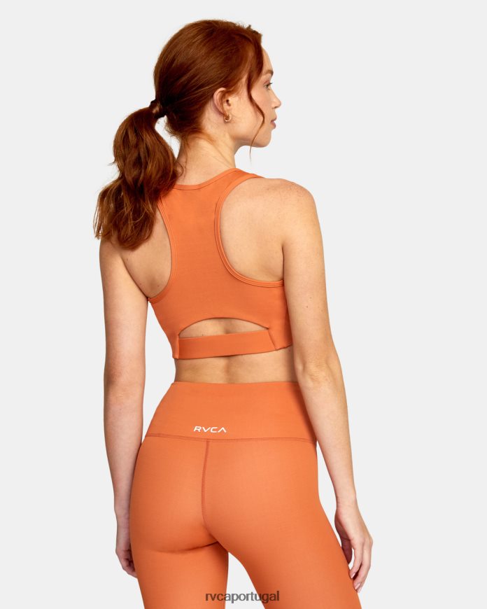 roupas RVCA mulheres va sutiã esportivo essencial cacau N00F2H1549