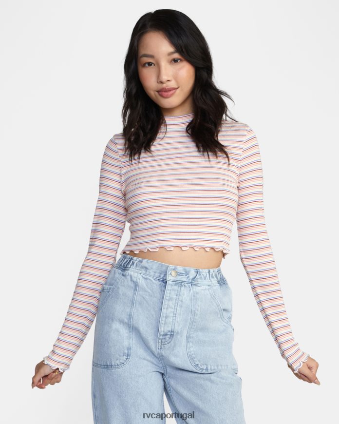 roupas RVCA mulheres manga longa salva sussurrar branco N00F2H1620