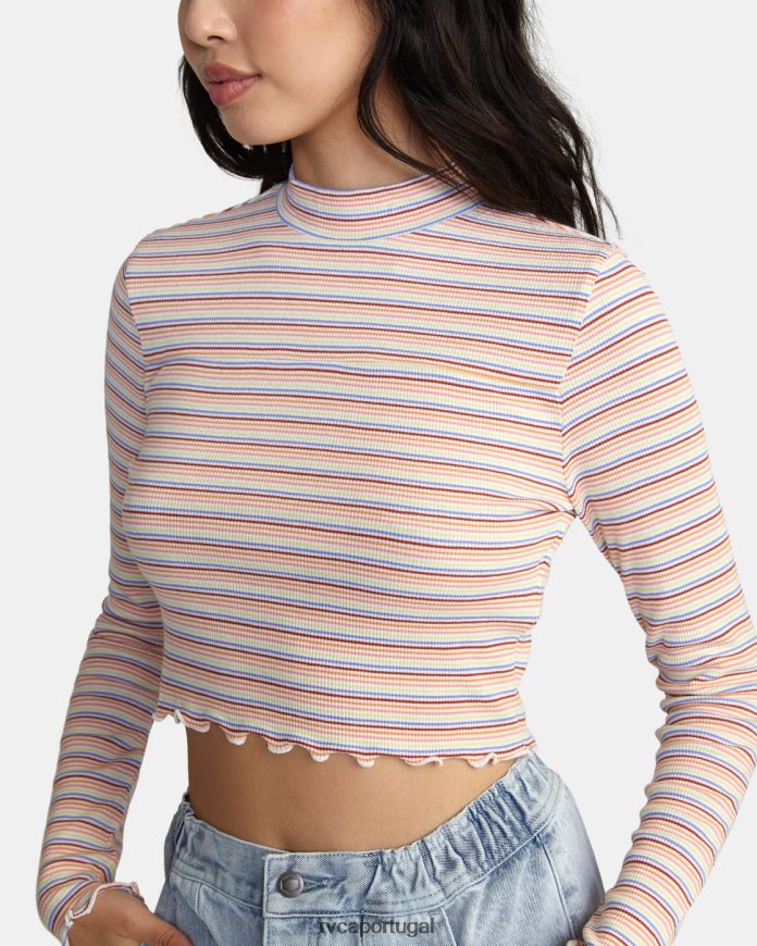 roupas RVCA mulheres manga longa salva sussurrar branco N00F2H1620