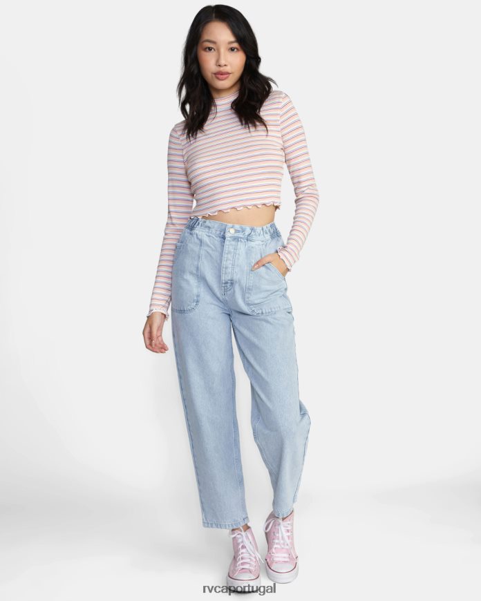 roupas RVCA mulheres manga longa salva sussurrar branco N00F2H1620