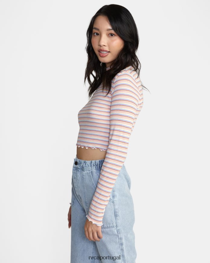 roupas RVCA mulheres manga longa salva sussurrar branco N00F2H1620