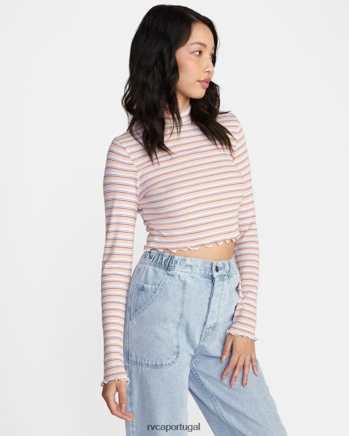 roupas RVCA mulheres manga longa salva sussurrar branco N00F2H1620