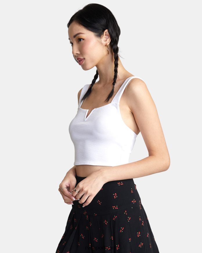 roupas RVCA mulheres regata cropped prazerosa sussurrar branco N00F2H1484