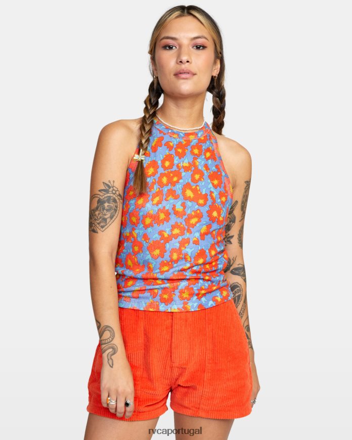roupas RVCA mulheres regata rave cobalto N00F2H1552