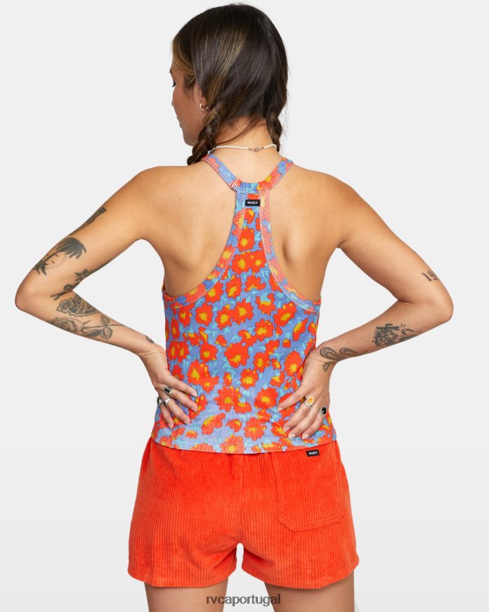 roupas RVCA mulheres regata rave cobalto N00F2H1552