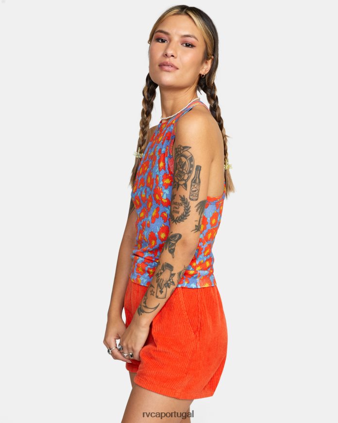 roupas RVCA mulheres regata rave cobalto N00F2H1552