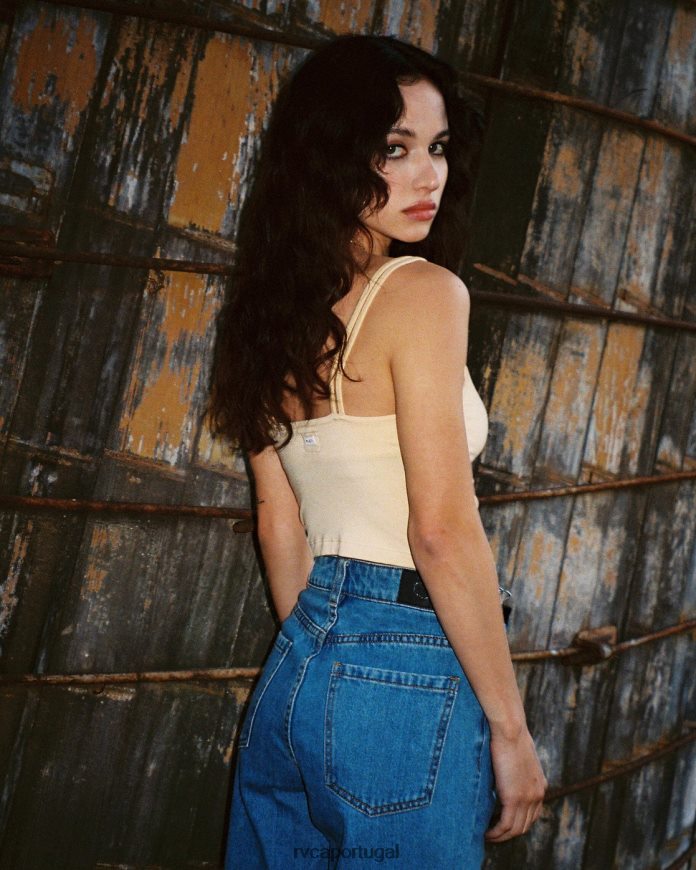 roupas RVCA mulheres top cami canário damasco N00F2H1650