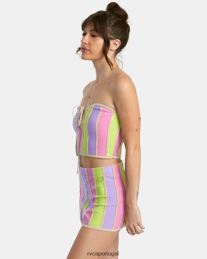roupas RVCA mulheres top cropped em alta multi N00F2H1376
