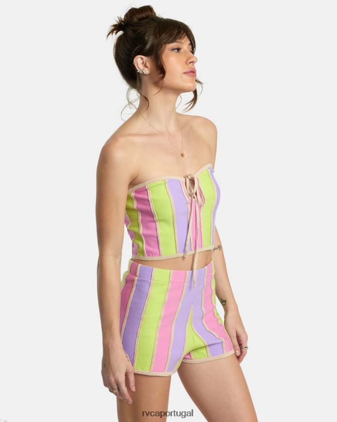 roupas RVCA mulheres top cropped em alta multi N00F2H1376