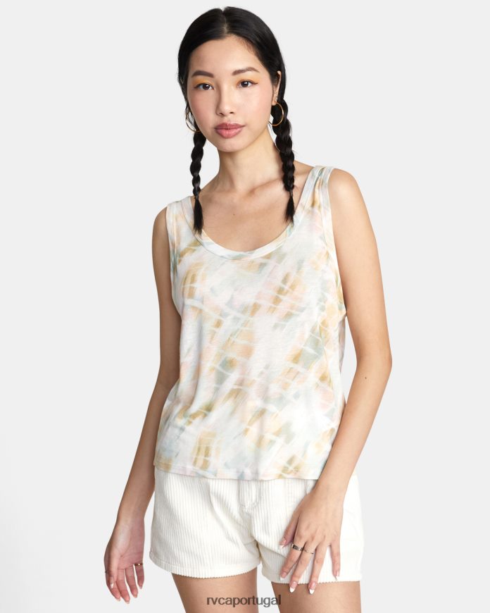 roupas RVCA mulheres top preguiçoso sussurrar branco N00F2H1443