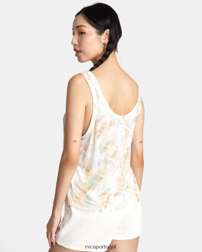 roupas RVCA mulheres top preguiçoso sussurrar branco N00F2H1443