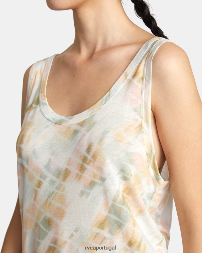 roupas RVCA mulheres top preguiçoso sussurrar branco N00F2H1443