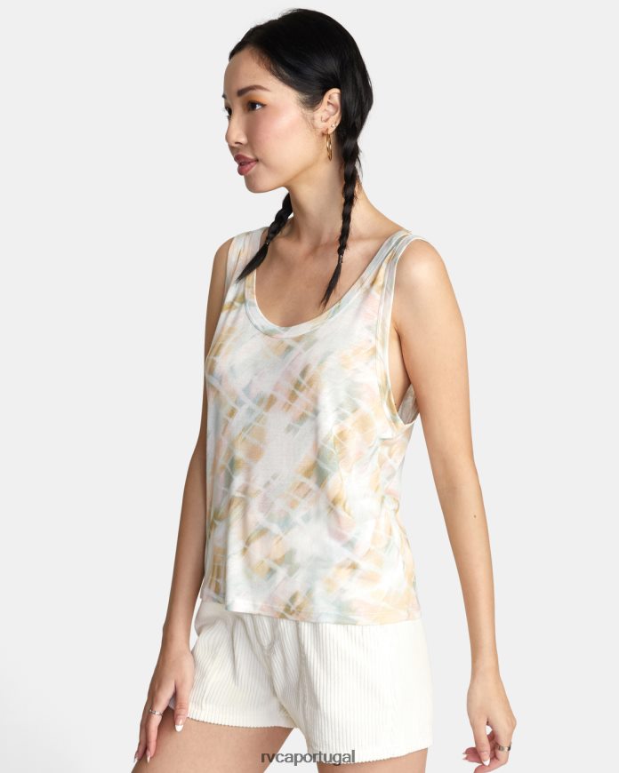 roupas RVCA mulheres top preguiçoso sussurrar branco N00F2H1443