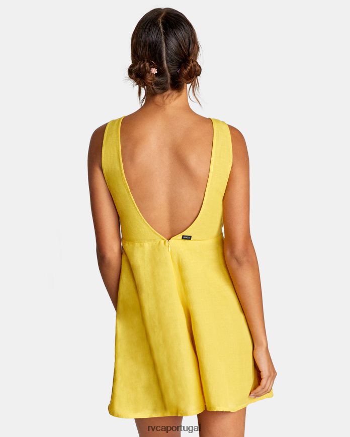 roupas RVCA mulheres macacão de linho ouro N00F2H1529