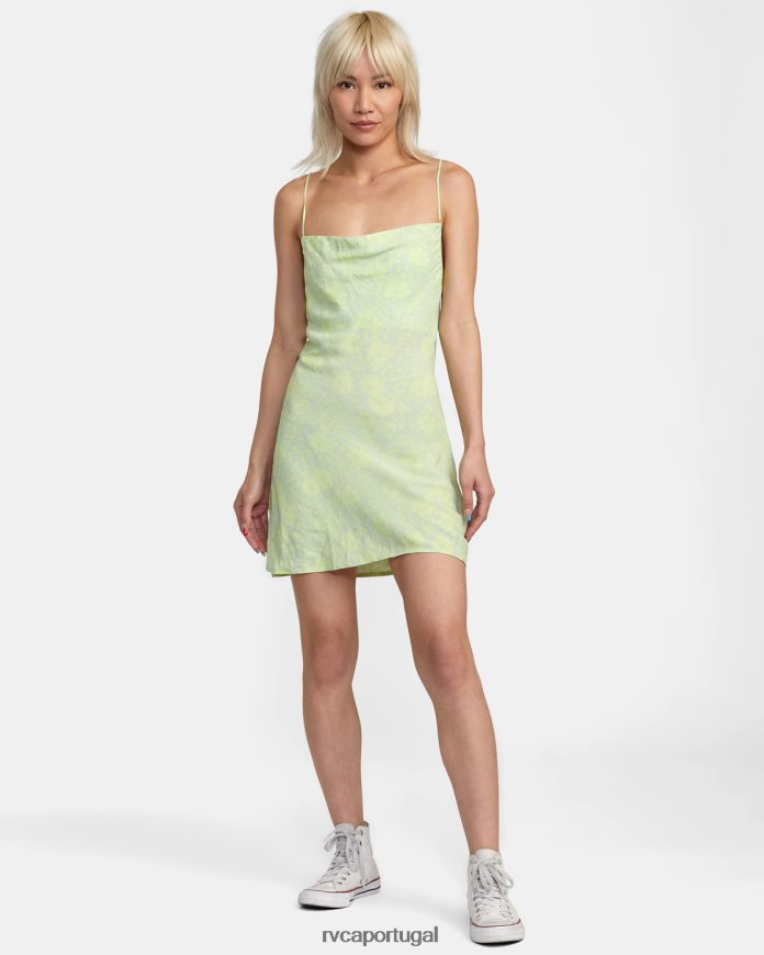 roupas RVCA mulheres mini vestido de sol com espaço em branco verde mineral N00F2H1461