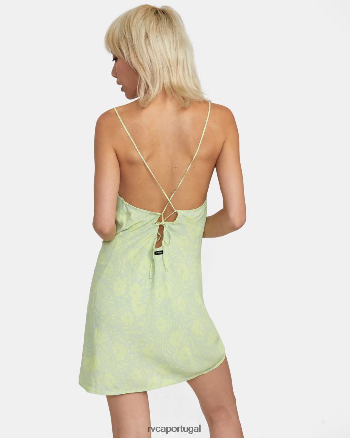 roupas RVCA mulheres mini vestido de sol com espaço em branco verde mineral N00F2H1461