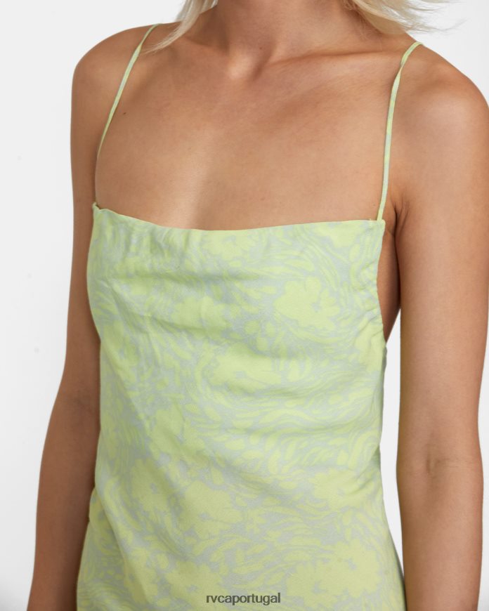 roupas RVCA mulheres mini vestido de sol com espaço em branco verde mineral N00F2H1461