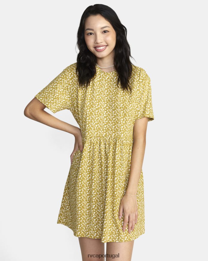 roupas RVCA mulheres minivestido city vibes bronze N00F2H1550