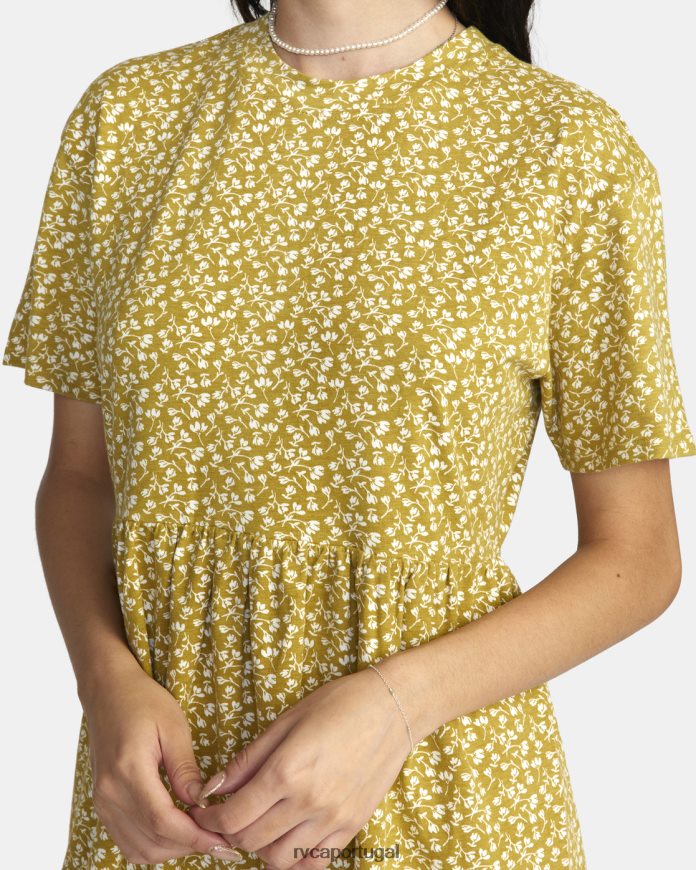 roupas RVCA mulheres minivestido city vibes bronze N00F2H1550