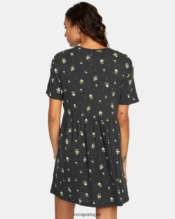 roupas RVCA mulheres minivestido city vibes preto N00F2H1573