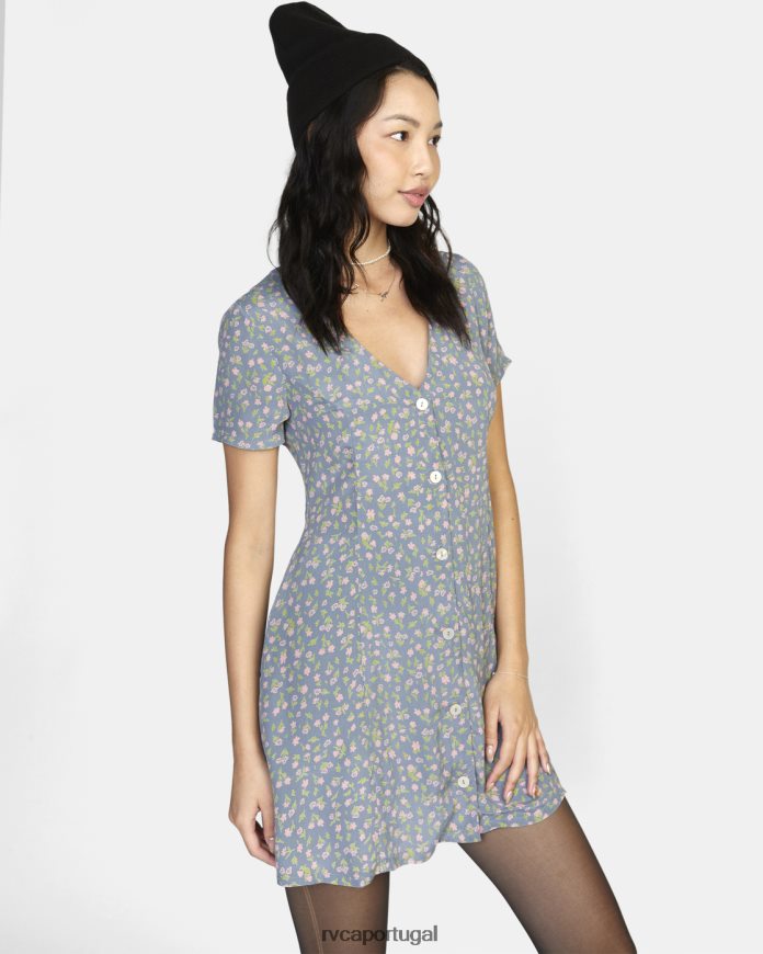 roupas RVCA mulheres minivestido discreto poeira azul N00F2H1356