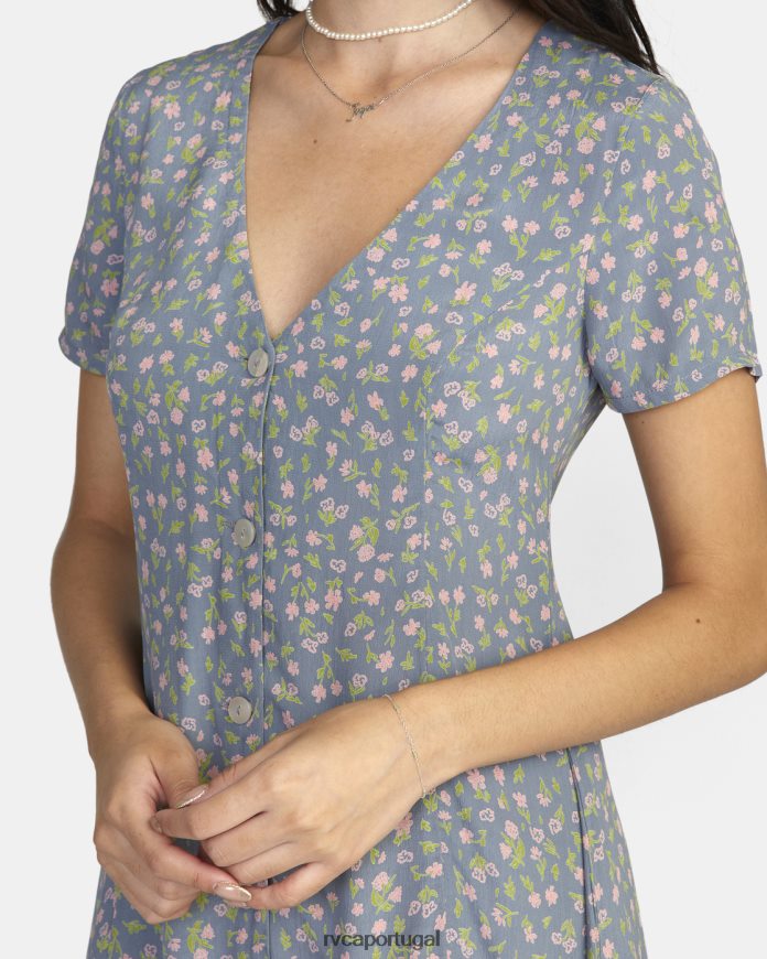 roupas RVCA mulheres minivestido discreto poeira azul N00F2H1356