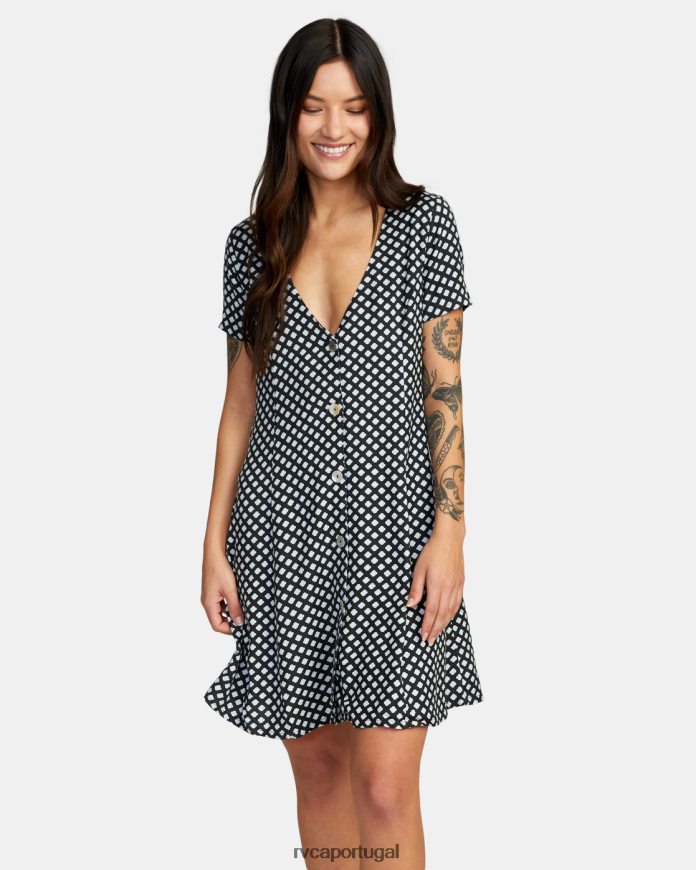 roupas RVCA mulheres minivestido discreto preto N00F2H1098