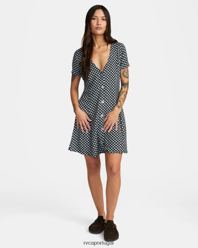 roupas RVCA mulheres minivestido discreto preto N00F2H1098