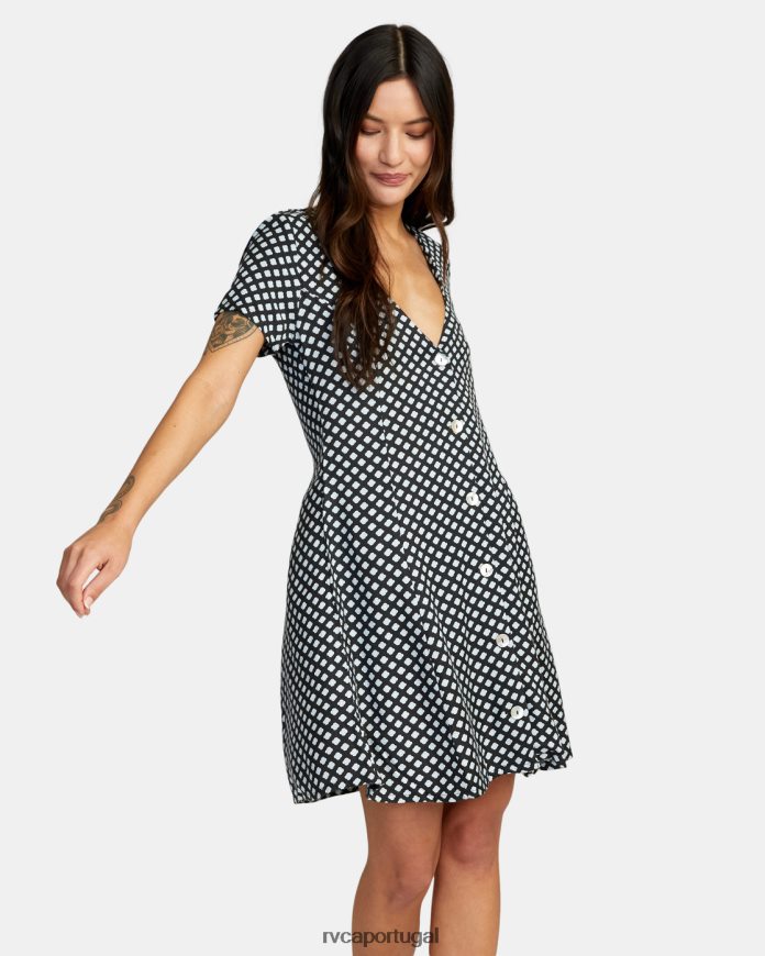 roupas RVCA mulheres minivestido discreto preto N00F2H1098