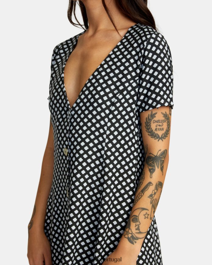 roupas RVCA mulheres minivestido discreto preto N00F2H1098