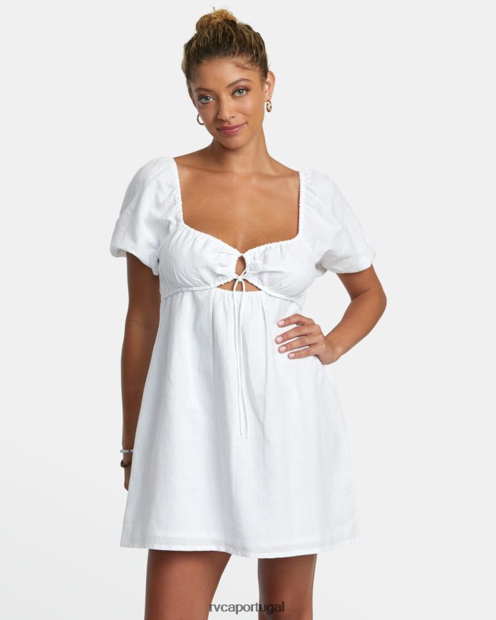 roupas RVCA mulheres minivestido doce conversa sussurrar branco N00F2H1238